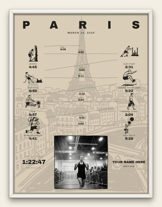 The Ink with race photo, Paris men's edition, white frame
